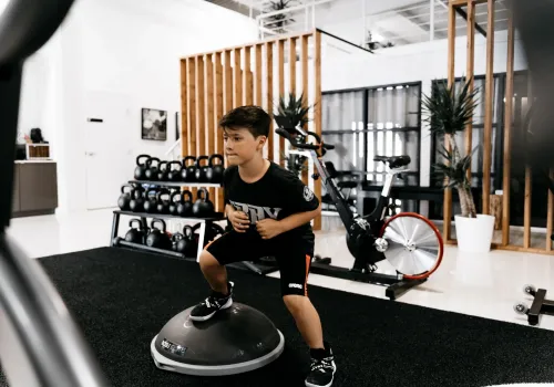 Boy working out