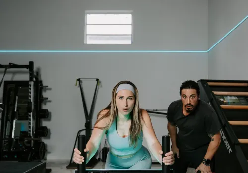Working out at gym for weight loss