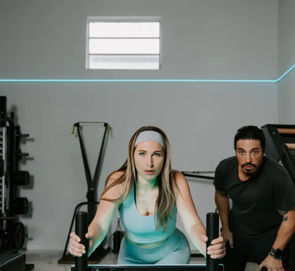 Working out at gym for weight loss