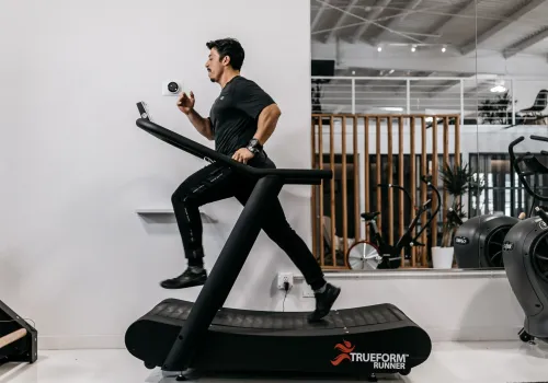 Man running on treadmill 