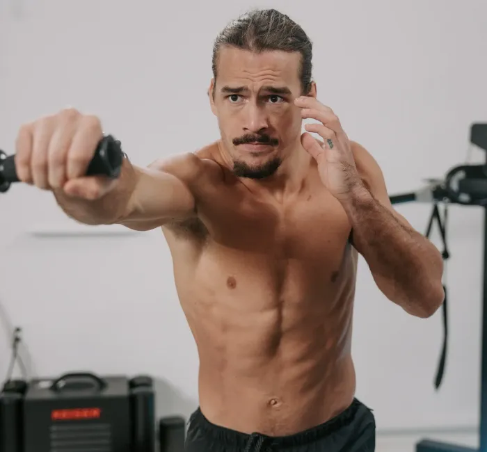 Man working out with weights