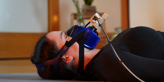 Client undergoing a resting metabolic rate test at DrivenFit