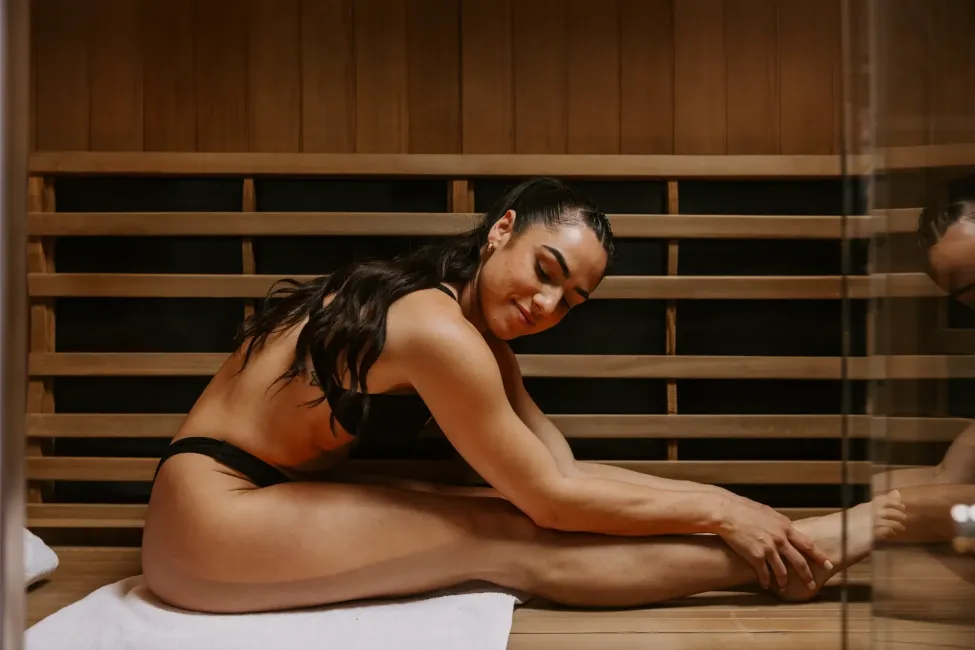 Woman in sauna